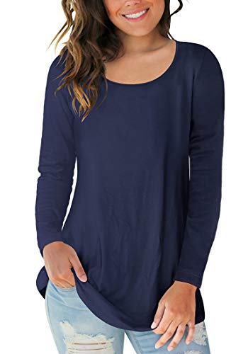 Sousuoty Womens Fall Sweaters Long Sleeve T Shirt Sexy Scoop Neck Tops 2019 XL