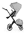 Stokke Black V5 / Chassis With Complete Stroller Seat, Parasol and Cup Holder, Grey Melange