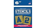 PRO ART 3010-6 6-Inch Painting Stencil Set, Letters and Numbers