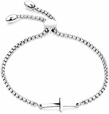 JRUI Jewelry Stainless Steel Cross Bracelet for Women Chain Link Bracelet Gold