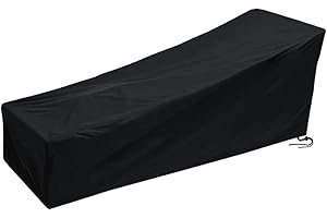 Gicov Chaise Lounge Cover Outdoor Waterproof Heavy Duty Lounge Chair Cover with Windproof Elastic Hem Indoor Extra Large Anti-UV Chaise Lounge Cover Patio Garden Furniture All Season Protection 1Pack