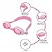 Bezzee-Pro Kids Swimming Goggles, Swimming Glasses for Children and Teenagers, Leak Proof, Anti-Fog UV Protected, with Earplugs and Storage Case, Pink Clear Lens