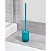 iDesign Finn Bowl Brush and Holder, Toilet Cleaning Set for Bathroom, Teal and White