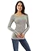 PattyBoutik Women’s Crewneck Raglan Ribbed Sweater (Light Gray M)