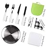 Odoland-Stainless-Steel-Camping-Cutlery-Set-with-Spoon-Fork-Knife-Plate-Bottles-Opener-Table-Napkins-and-Storage-Bag-Kitchen-Tableware-Kit-for-Daily-Meal-or-Outdoor-Hiking-Picnic-for-Two-People Odoland Camping Cutlery Set for 2 People - Durable Stainless Steel Kitchen Tableware Kit with Spoon Fork Bottle Opener…