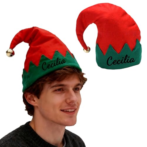 Personalized santa hats, Christmas decorative hat, christmas accessories, mini santa hats for crafts, Costume Non-woven Ball Holiday, Party, Dress, cosplay Bell Candy Hat (L)