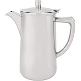 Stainless Steel Pitcher with Handle, Insulated Cold Beverage Jug Water Pitcher 60.35oz / 1.8 Liter Large Capacity Water Kettle with Lid for Hot/Cold Beverages Tea Milk Juice