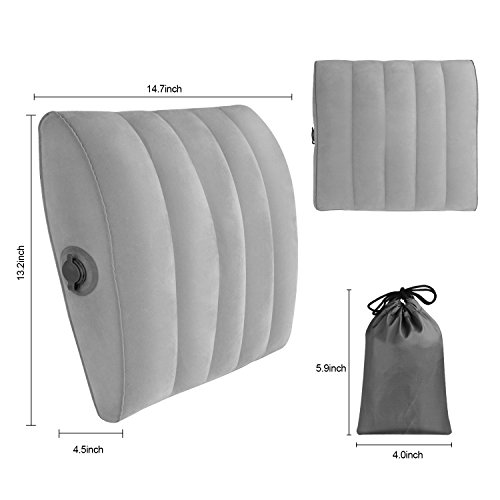 Simptech Lumbar Support Cushion, Portable and Inflatable Lumbar Pillow,Comfort for Car ,Office Chair,Home ,Travel,Camping