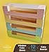 Cookeezz Couture - Colored Window Cake Box 12 x 3.75 x 2.75 Inch boxes Auto Popup Great for Bakery , Cakes , Cupcake - Assorted 12 Pack Boxes in 4 pastel colors also INCLUDED with 12 Cake Boards