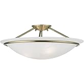 Livex Lighting 4825-01 Newburgh Collection 3 Light Large Semi-Flush, Antique Brass