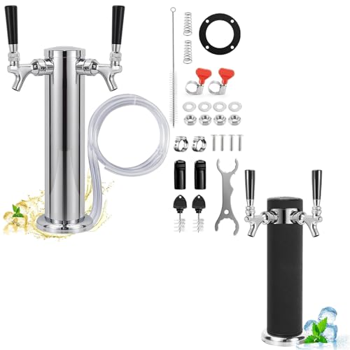 Dual Tap Kegerator Tower Beer Tap Tower & Beer Tower Cooler Insulator Stretchy Neoprene Beer Tower Cooler Sleeve