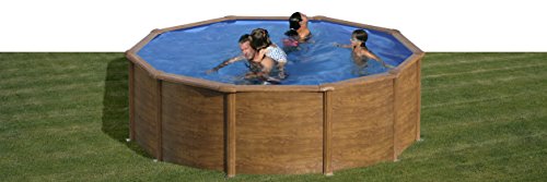 Gre Pool KIT350W Pacific - Aufstellpool aus Stahl, rund, mit Holzoptik. Abnehmbare Gartenpool. 350 x 120 cm – Bild 2