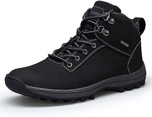 Men's Boots Winter Waterproof Leather Outdoor Hiking Shoes Black Brown
