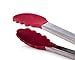 Oberhaus 9-Inch & 12-Inch Premium Red Silicone Tongs 2 Pack (Available Colors: Black, Red, Green, and Pink)