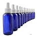 4oz Cobalt Blue Plastic PET Boston Round Fine Mist Spray Bottles (12-Pack w/ White Sprayers); Labels Included