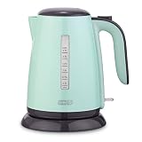 Dash DEZK003AQ Easy Electric Kettle + Water Heater with Rapid Boil, Cool Touch Handle, Cordless Carafe + Auto Shut off for Coffee, Tea, Espresso & More, 57 oz. / 1.7L, Aqua