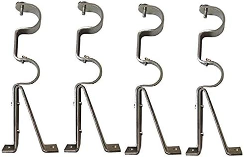 Amazon Com Double Curtain Rod Brackets Silver Set Of 4