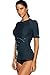 CharmLeaks Swim Shirts for Women Rashguard Swimsuit SPF 50 Swim Shirts uv Protection Shirts,l Navy
