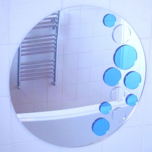 Super Cool Creations Blue & Silver Bubble Waves Mirror - 40cm