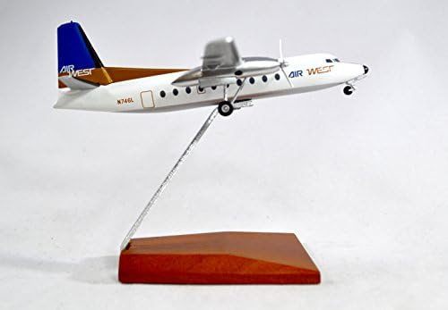 AeroClassics Air West Fairchild F-27 Diecast Airplane Model Reg# N746L With Stand Scale 1:200 Part# WE19019