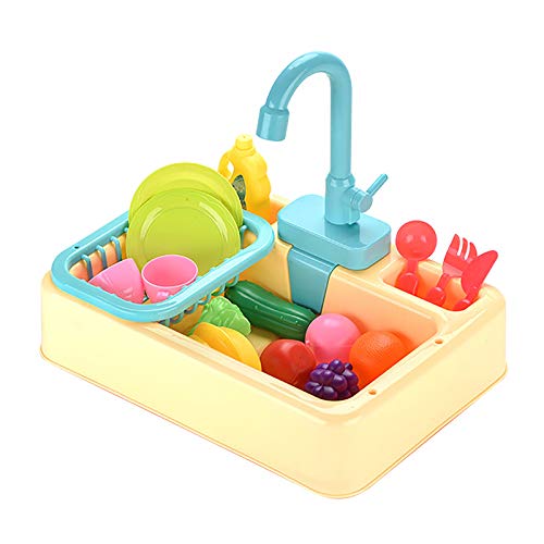 HYISHION Kinderküche zubehör kinderwaschbecken-spielküche zubehör mit kindergeschirr teeservice kochgeschirr Weihnachten…
