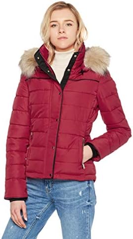 Women's Hooded Puffer Jacket Short Winter Puffer Coat Full Zip Warm Thickened Coat