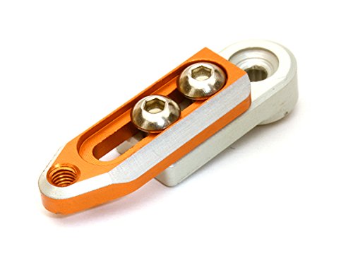 Integy RC Model Hop-ups C27144ORANGE Alloy Machined Adjustable Length Servo Horn 24T for Hitec Servo (r=20-27mm)