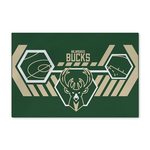 NORTHWEST NBA Milwaukee Bucks Washable Rug, 20" x 32", Agile