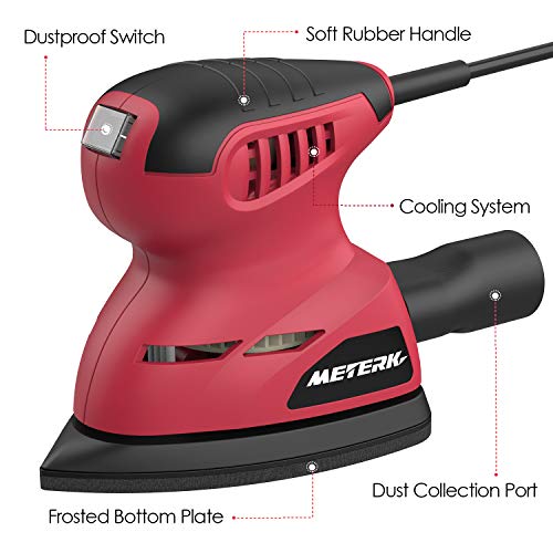 Detail Sander, Meterk 13500RPM Mouse Sander Compact Random Orbital