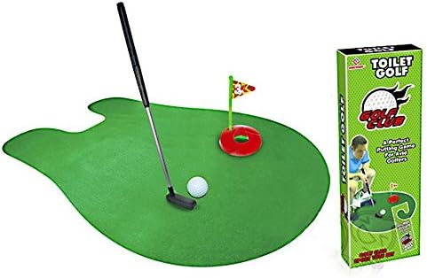 Hencu Golf Potty Putter Putting Game - A Whimsical Golfing Indoor Practice Mini Golf Gag Gift Set - Kids Men Funny Novelty Toy Training Accessory Aid for Any Toilet