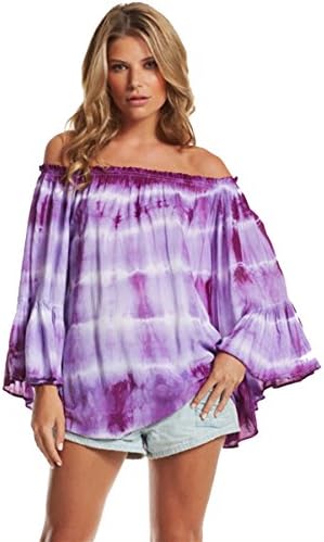 Sexy Off Shoulder Shirt Dress: Rippled Purple Ombre