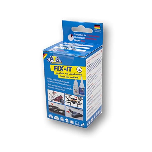 ATGÂ® Sekundenkleber extra stark - Professioneller zwei Komponentenkleber fÃ¼r Kunststoff Glas Porzellan - Praktischer Alleskleber extra stark wasserfest - 10ml Industriekleber & 20g klares Granulat