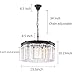 Maxax Modern Contemporary Crystal Chandeliers, 5 Lights Adjustable Hanging Pendant 2-Tier, Chandeliers Ceiling Light Fixture, E12 Base, for Dining Room, Living Room, Bedroom, Girls Room, Black