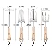 Gardening Tool Sets – 4 Piece Heavy Duty Garden Hand Tools Kits with Wood Handle and Stainless Steel Head – Trowel Cultivator Transplanter and Weed Fork – by YAPASPTthumb 4