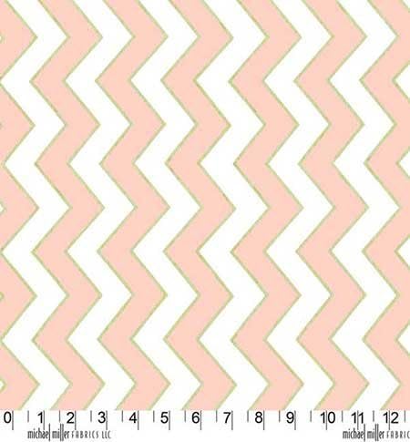Michael Miller Glitz Pearlized Chic Chevron Blush