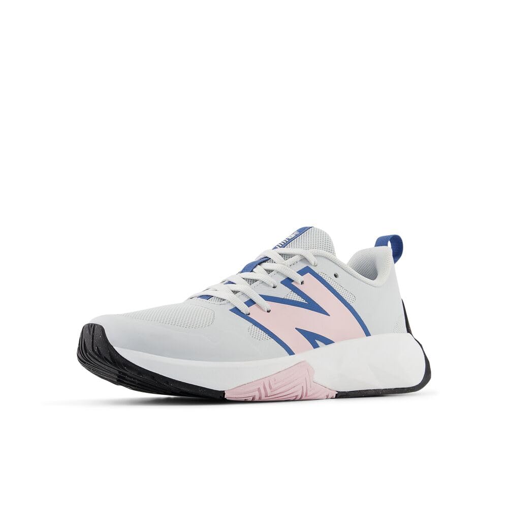 New Balance Kid’s FuelCell Play V1 Lace-Up Running Shoe, Quartz Grey/Rose Sugar/Sea Stone, 6.5 W Big Kid