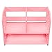 DL furniture - 3 Compartment Wood Plastic Composite Desk Organizer, Perfect for Book Shelf, Make Up Organizer, Cookie Rack | Pink