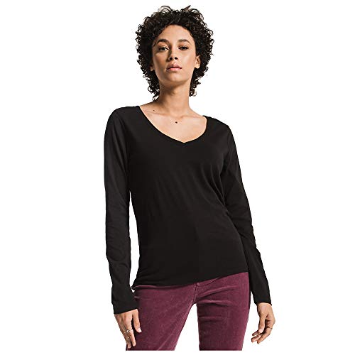 Z Supply Clothing Women's Perfect Long Sleeve V-Neck T-Shirt, Black, Small
