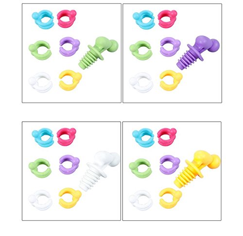 Click Here to See More Images sea-junop Creative Reusable Silicone Wine Bottle Stopper and Wine Glass Markers (1+6)