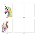 The Best Card Company Assorted Watercolor Animal Blank Greeting Card Box Set - Incl. 10 Unique Notecards Designs + Envelopes, Thank You, Invitations, More - Funky Rainbow Unicorns AM6748OCB-B1x10