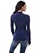 PattyBoutik Women Mock Neck Long Sleeve Military Style Sweater. (Blue Medium)