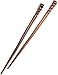 Natural Hair Pin Chopsticks - Pair of Spiral Hair Sticks for Women and Men - Hand Carved Wood Styling Pin Set - Fine Cut Spiral - 7.5 Inches Long