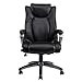 VANBOW Leather Memory Foam Office Chair - Adjustable Lumbar Support Knob and Tilt Angle High Back Executive Computer Desk Chair, Thick Padding for Comfort Ergonomic Design for Lumbar Support, Black