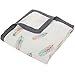 LifeTree Baby Muslin Blanket, Feather Print 2 Layer Toddler Blanket for Baby Girls or Baby Boys, Lightweight Blankets