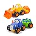 Woby Push and Go Friction Powered Car Engineering Construction Vehicles Toys Set Tractor Bulldozer Truck Early Educational for 1 Year Old Baby Toddler Boys