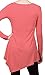 [DRSKIN] Women Handkerchief Hem Long Sleeve Tunic Top (L, Coralpink)