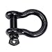8MILELAKE 3/4 inches (2 Pack) Black D-Ring Shackle, 4 3/4 tons WLL (9,500 Lbs), Heavy Duty Galvanized D Ring for Jeep Vehicle Recovery