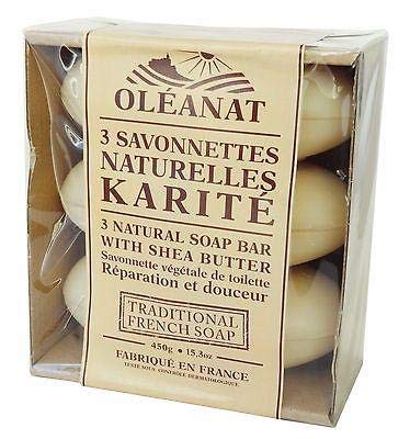 OleanatTrio Natural Shea Butter Soap Bars 3x150g