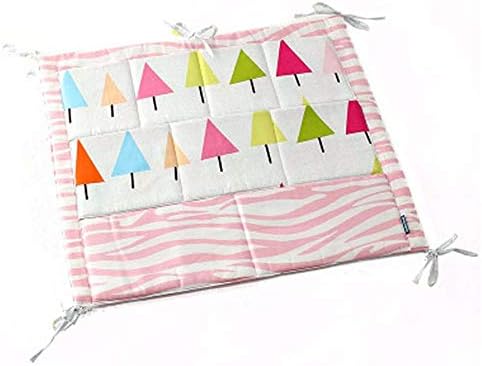 Baby Nursery Crib Cot Hanging Organizer Toys Storage Bags 3 Layers 9 Pockets Bed Hanging Cotton Cartoon Diaper Stacker for Clothing Diapers