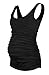 Jinson Mama Womens Basic Layering Maternity Tank Top Pregnancy Tee Scoop Neck Sleeveless Solid Side Ruched Vest
